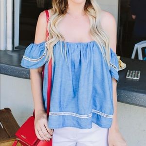 Lovers and Friends life’s a beach top - denim